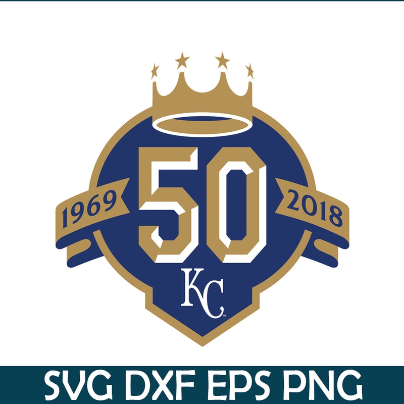 MLB01122394-KC Royals Black 50 Years Logo SVG, Major League Baseball SVG, MLB Lovers SVG MLB01122394.png