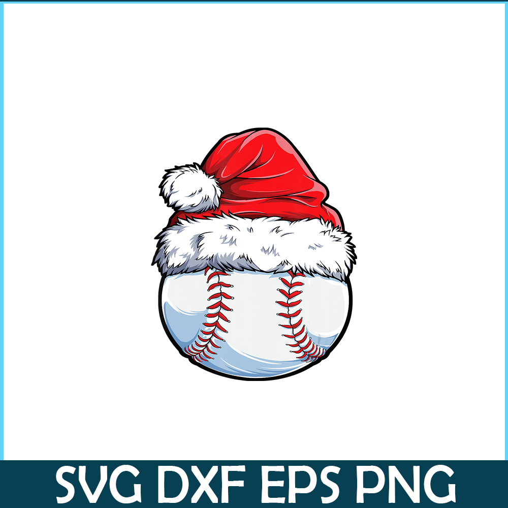 PNG141023139-Christmas Baseball Ball Santa Hat Funny Sport Xmas Boys Men T-Shirt Png.png