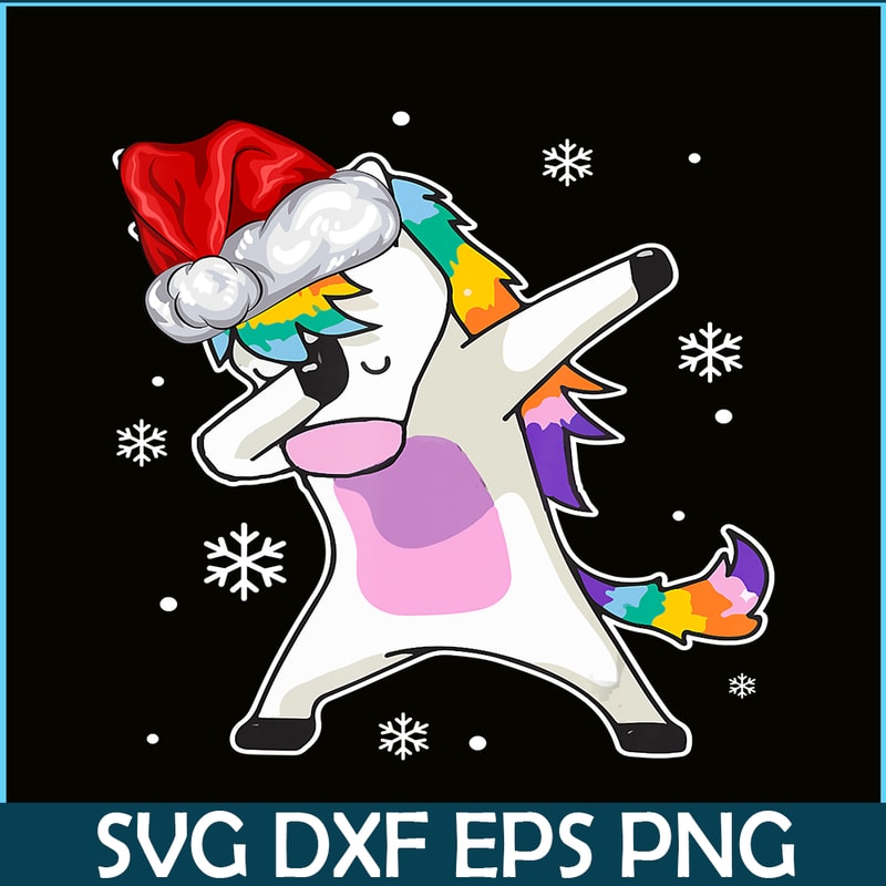 PNG14102354-Dabbing Unicorn Christmas Girls Kids Women Santa Xmas T-Shirt Png.png