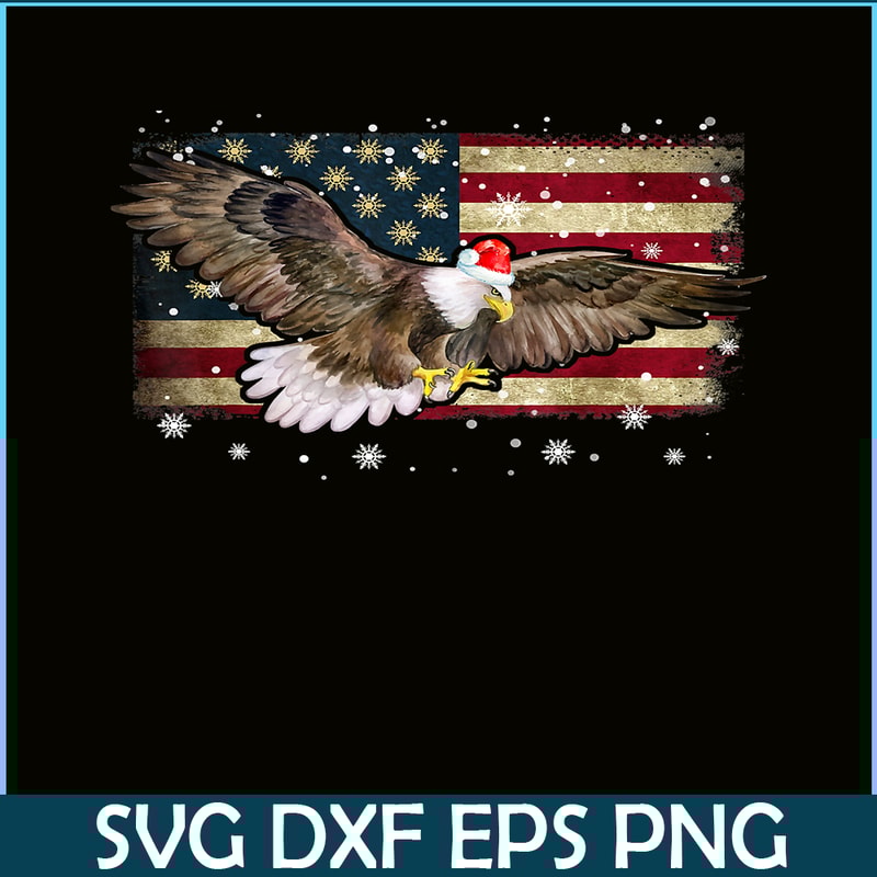 PNG14102383-Bald Eagle Christmas Color Lights Xmas Santa Hat Eagle Gifts T-Shirt Png.png