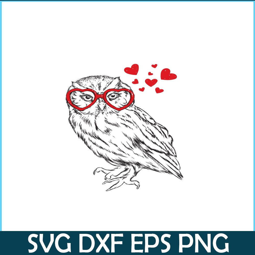 VLT21102341-Owl With Sunglasses PNG, Funny Valentine PNG, Valentine Holidays PNG.png
