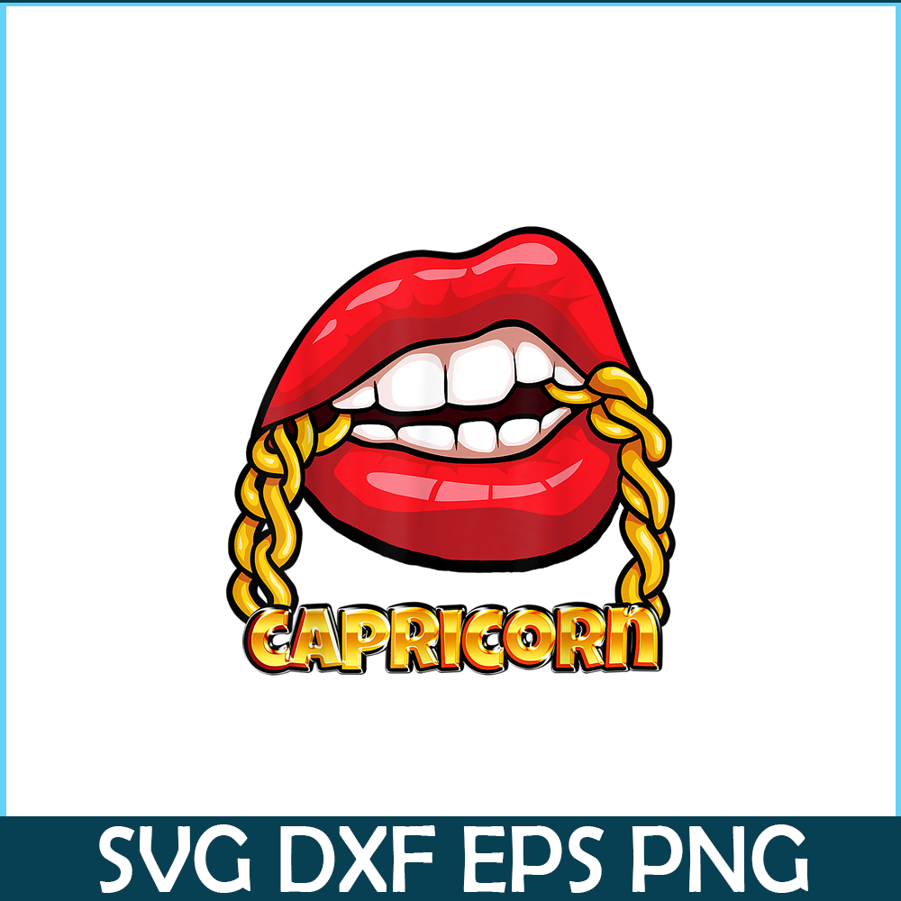 CPB28102362-Juicy Lips Gold Chain Capricorn PNG Zodiac Sign PNG Capricorn PNG.png