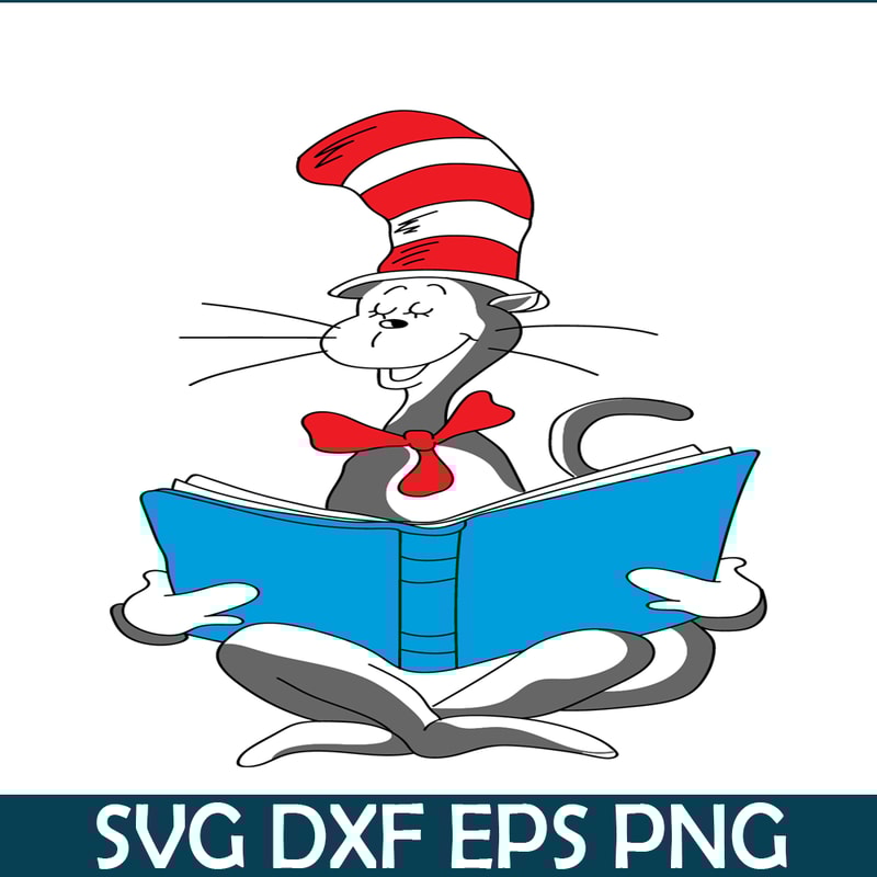 DS205122361-The Reading Cat SVG, Dr Seuss SVG, Cat In The Hat SVG DS205122361.png