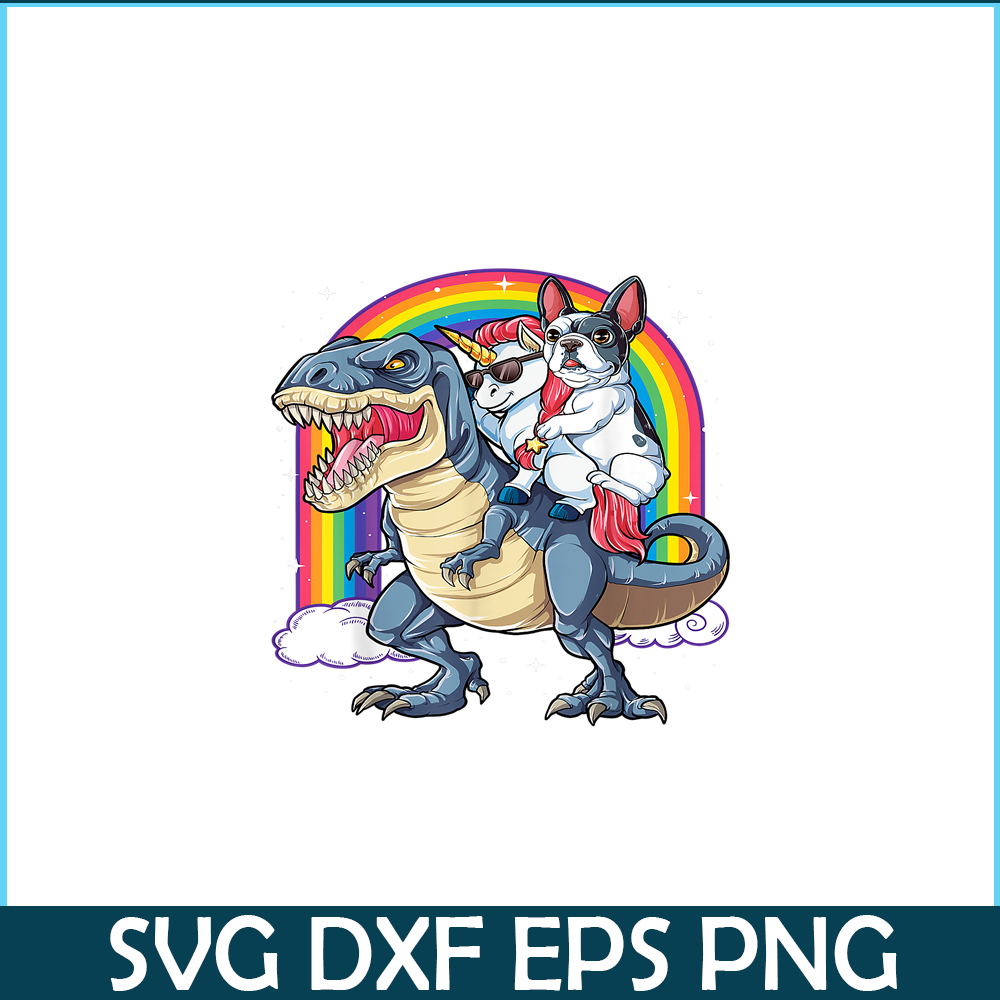 HL161023104-French Bulldog Unicorn Dinosaur T Rex PNG, Frenchie Dog Lover PNG, French Dog Artwork PNG.png