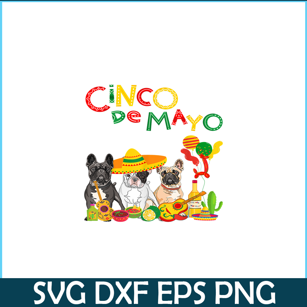 HL16102340-French Bulldog Cinco de Mayo PNG, French Dog Artwork PNG, Bulldog Mascot PNG.png