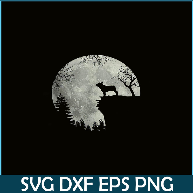 HL16102345-French Bulldog Dog And Moon PNG, Halloween Bulldog PNG, Bulldog Mascot PNG.png