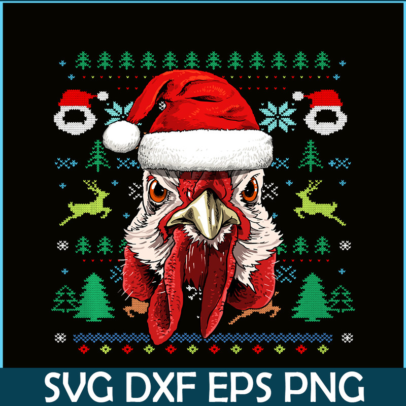 PNG141023126-Chicken Ugly Christmas Santa Hat Xmas Gifts Kids Boys Girls Sweatshirt Png.png