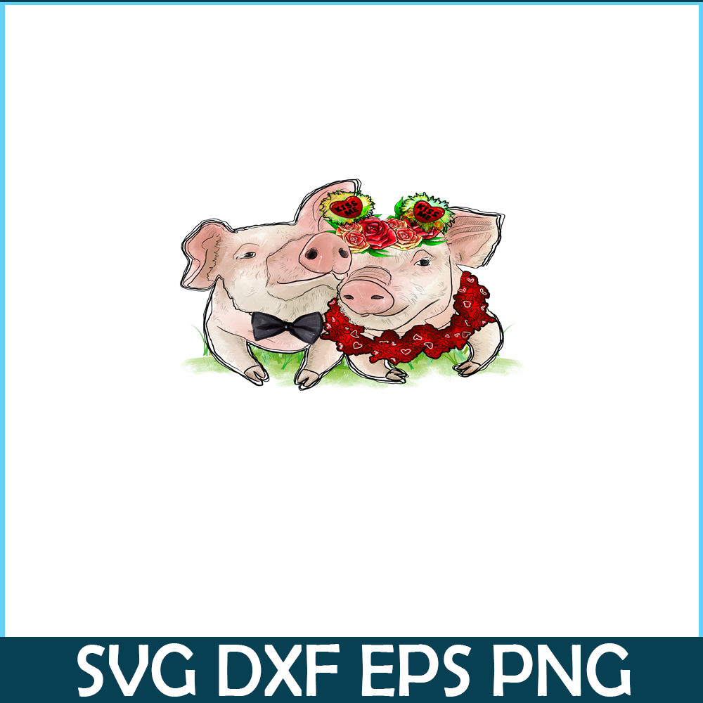 VLT21102343-Pig Wedding PNG, Funny Valentine PNG, Valentine Holidays PNG.png