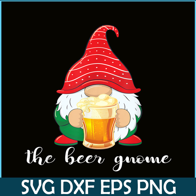 BEER28102315-Christmas Funny Gnome Beer Lovers PNG The Beer Gnome PNG Drunk Gnome PNG.png