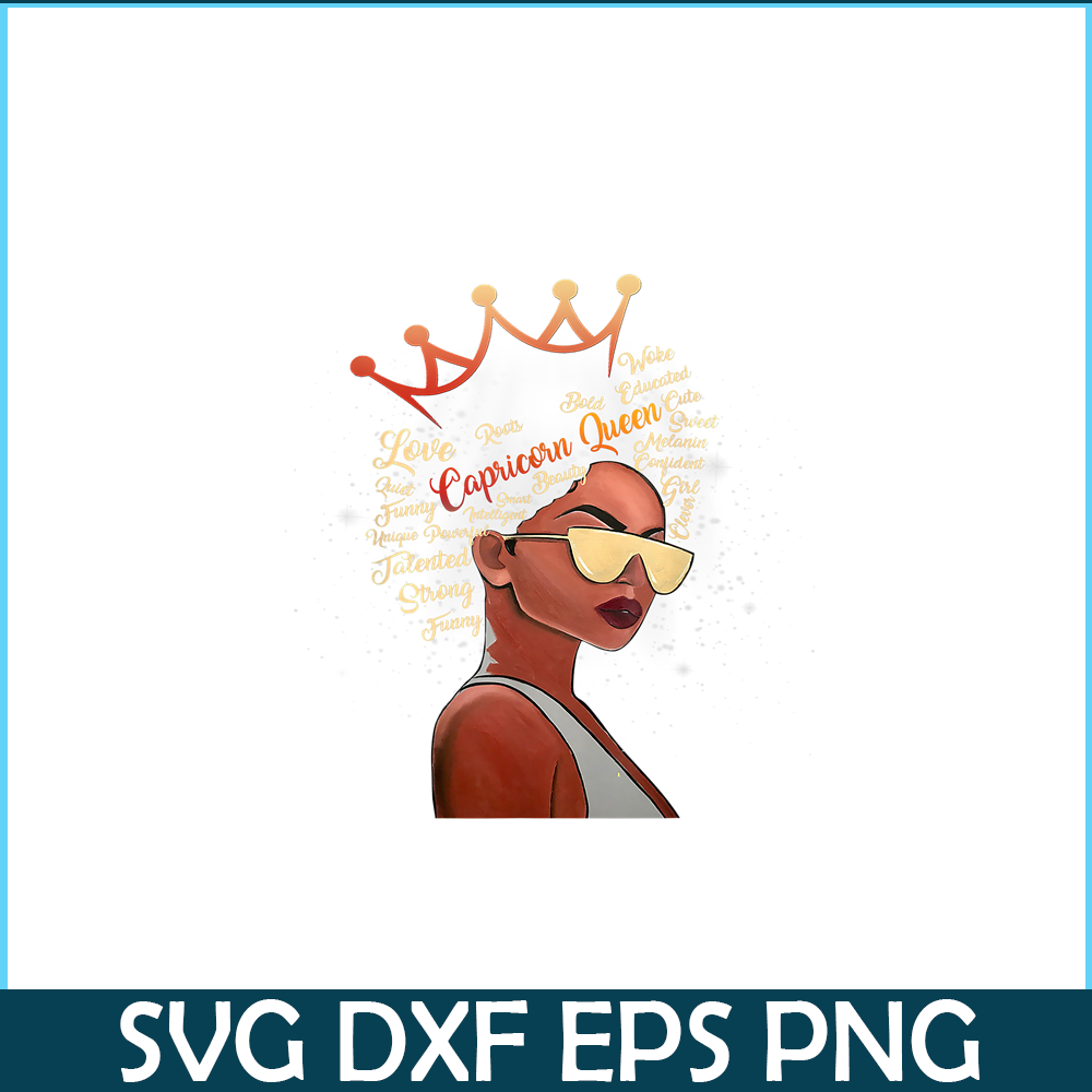 CPB28102329-Capricorn Queen PNG Strong Smart Afro Melanin PNG Black Women PNG.png