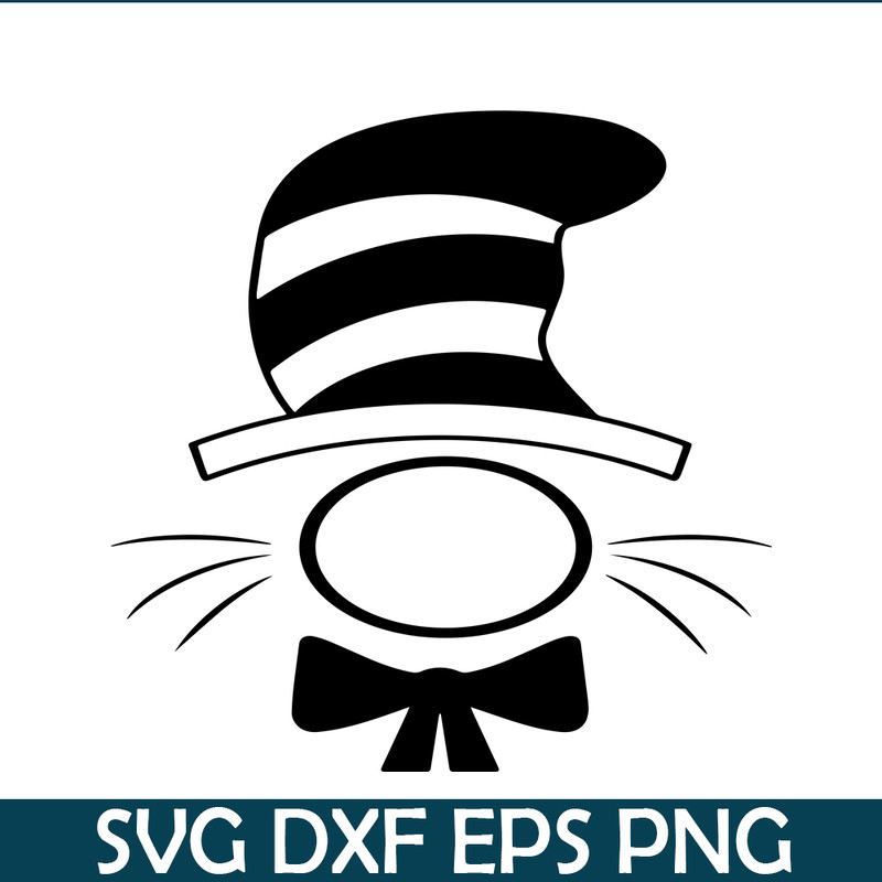 DS105122302-Cat in the black white hat Monogram SVG, Dr Seuss SVG, Cat in the Hat SVG DS105122302.png