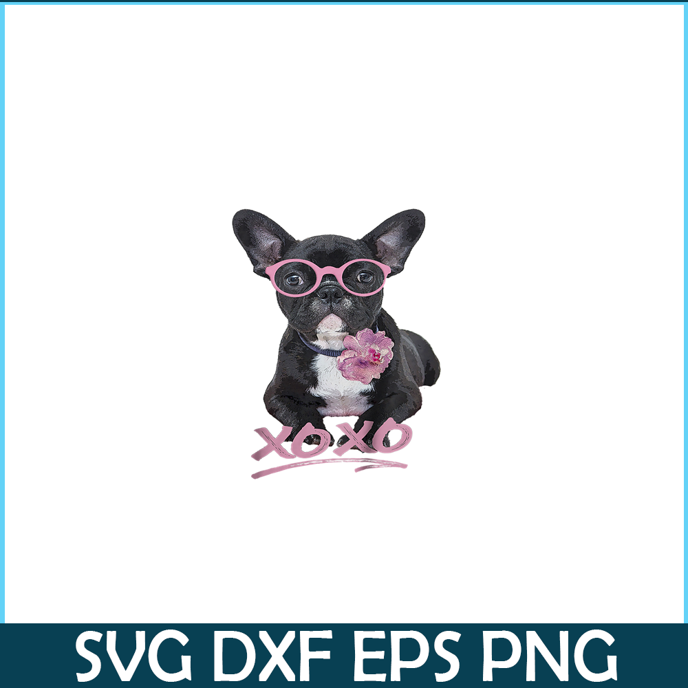 HL161023170-French Bulldog XOXO PNG, Frenchie Bulldog PNG, French Dog Artwork PNG.png