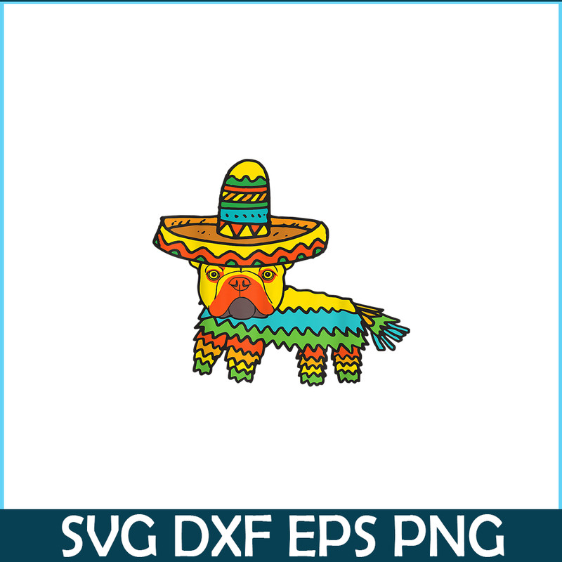 HL16102341-French Bulldog Cinco De Mayo PNG, Funny Pinata Dog PNG, Bulldog Mascot PNG.png