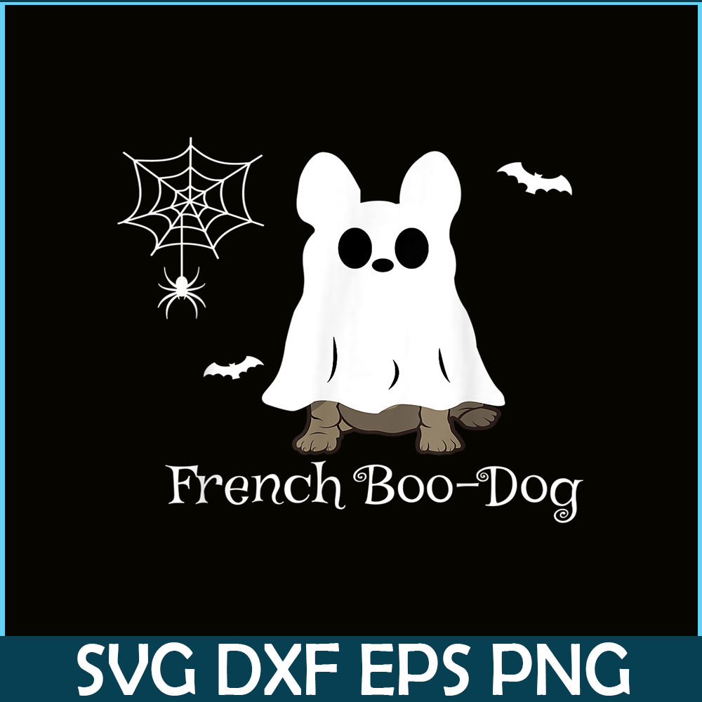 HL16102362-French Boo-Dog Dog PNG, French Bulldog Halloween PNG, Bulldog Mascot PNG.png
