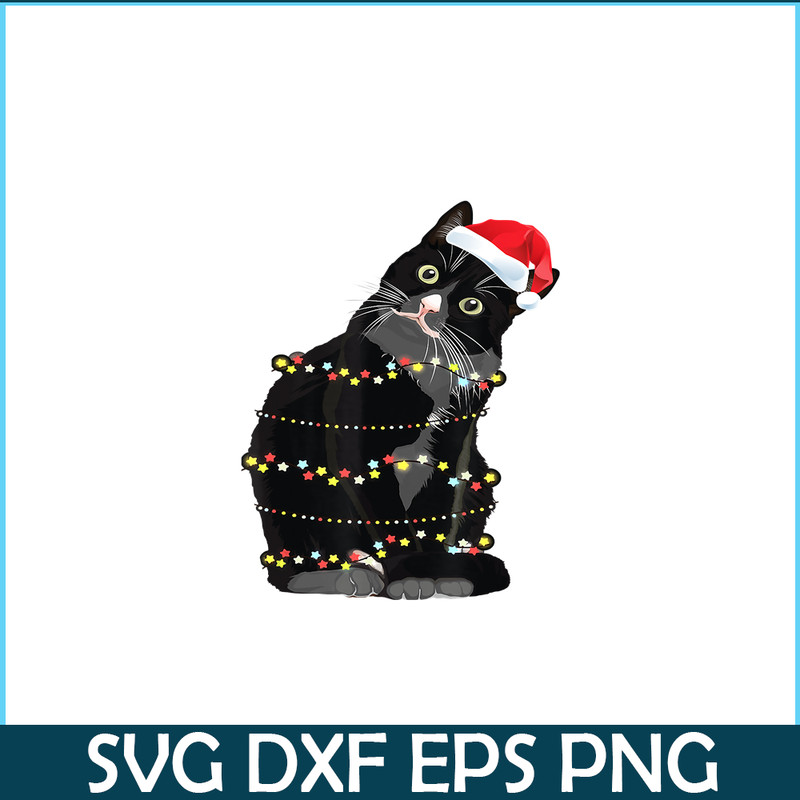 PNG141023101-Black Cat Christmas Sweater Xmas Light Santa Paws T-Shirt Png.png
