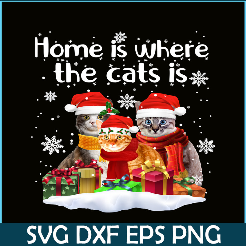 PNG141023122-Cats In Snow Winter Christmas Santa Hat X-mas Kitten Gift Long Sleeve T-Shirt Png.png
