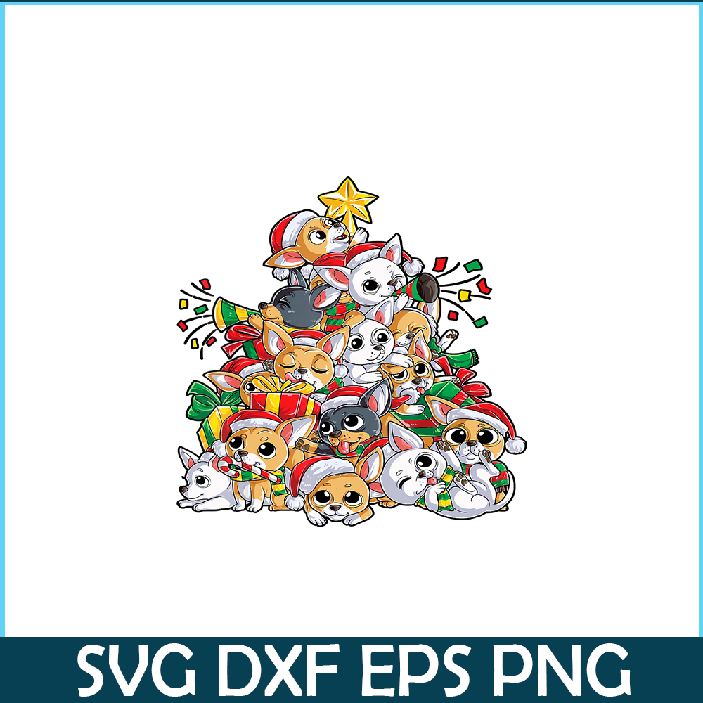 PNG141023128-Chihuahua Christmas Tree Dog Xmas Gift Santa Boys Kids Girls T-Shirt Png.png