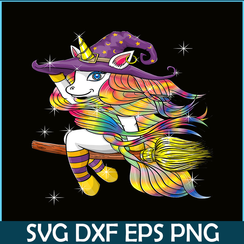 PNG14102359-Funny Halloween Outfit Gift - Flying Unicorn Witch T-Shirt Png.png