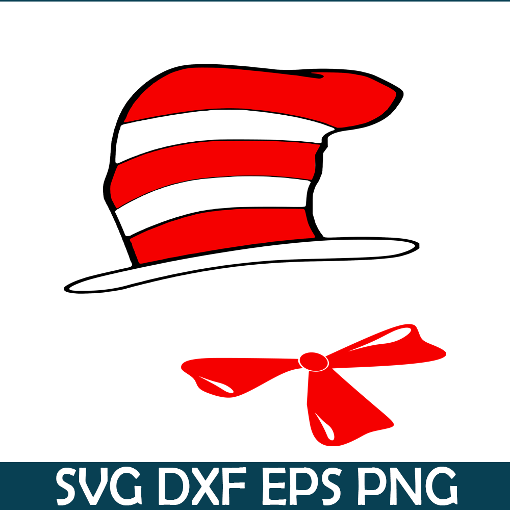 DS105122320-Hat and Bow SVG, Dr Seuss SVG, Cat In The Hat SVG DS105122320.png