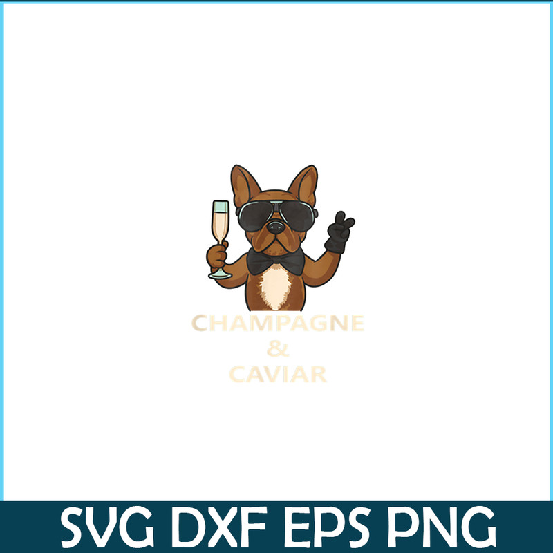 HL16102313-Champagne and Caviar PNG, French Bulldog PNG, Bulldog Mascot PNG.png