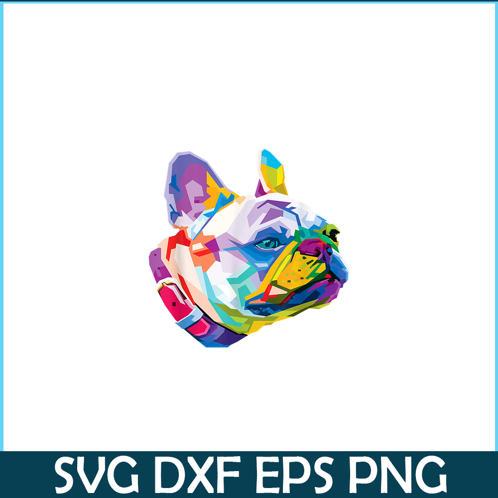 HL16102314-Colorful French Bulldog PNG, Dog Lover PNG, Bulldog Mascot PNG.png