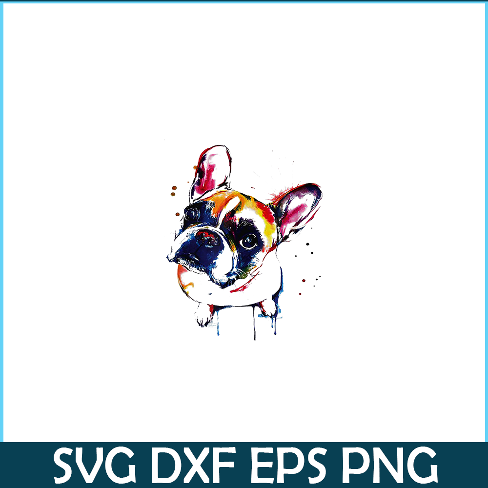 HL161023146-Funny Colorful French Bulldog PNG, French Bulldog PNG, French Dog Artwork PNG.png