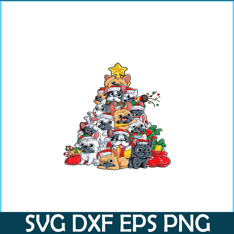 HL16102339-French Bulldog Christmas Tree PNG, Dog Santa Xmas PNG, Bulldog Mascot PNG.png