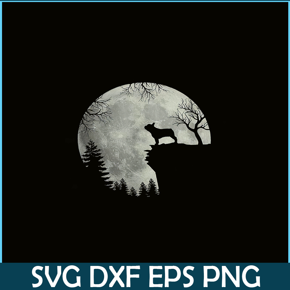 HL16102345-French Bulldog Dog And Moon PNG, Halloween Bulldog PNG, Bulldog Mascot PNG.png