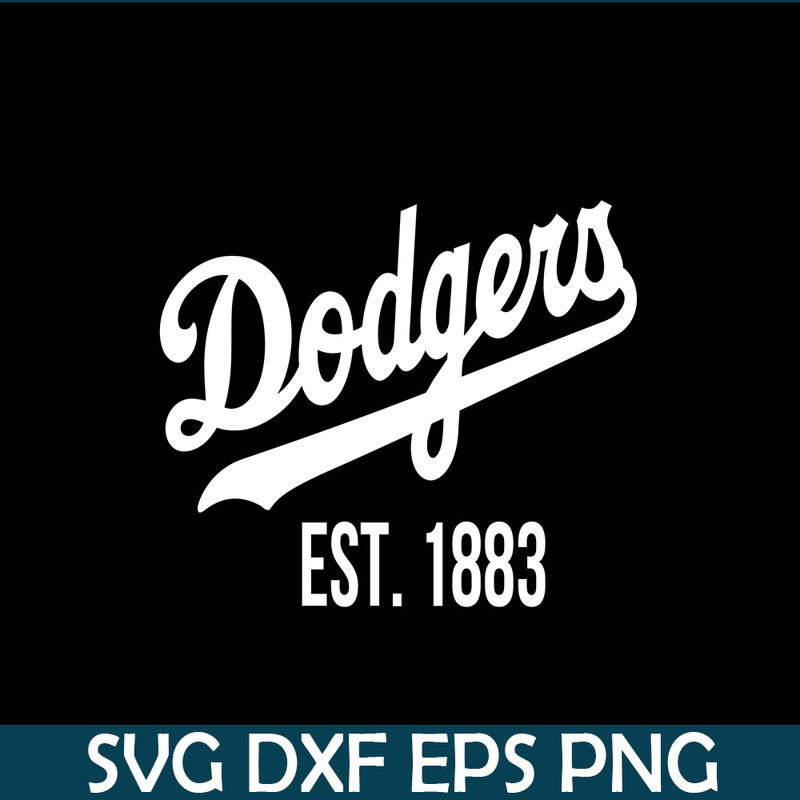 MLB011223136-Dodgers EST 1883 Text SVG, Major League Baseball SVG, MLB Lovers SVG MLB011223136.png