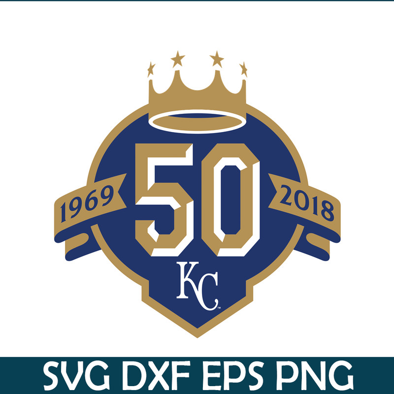 MLB01122394-KC Royals Black 50 Years Logo SVG, Major League Baseball SVG, MLB Lovers SVG MLB01122394.png