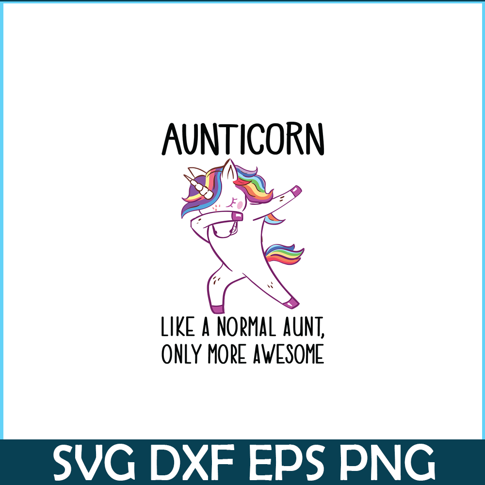 PNG14102344-Aunticorn Dabbing Unicorn Aunt Design for Auntie Slim Fit T-Shirt Png.png