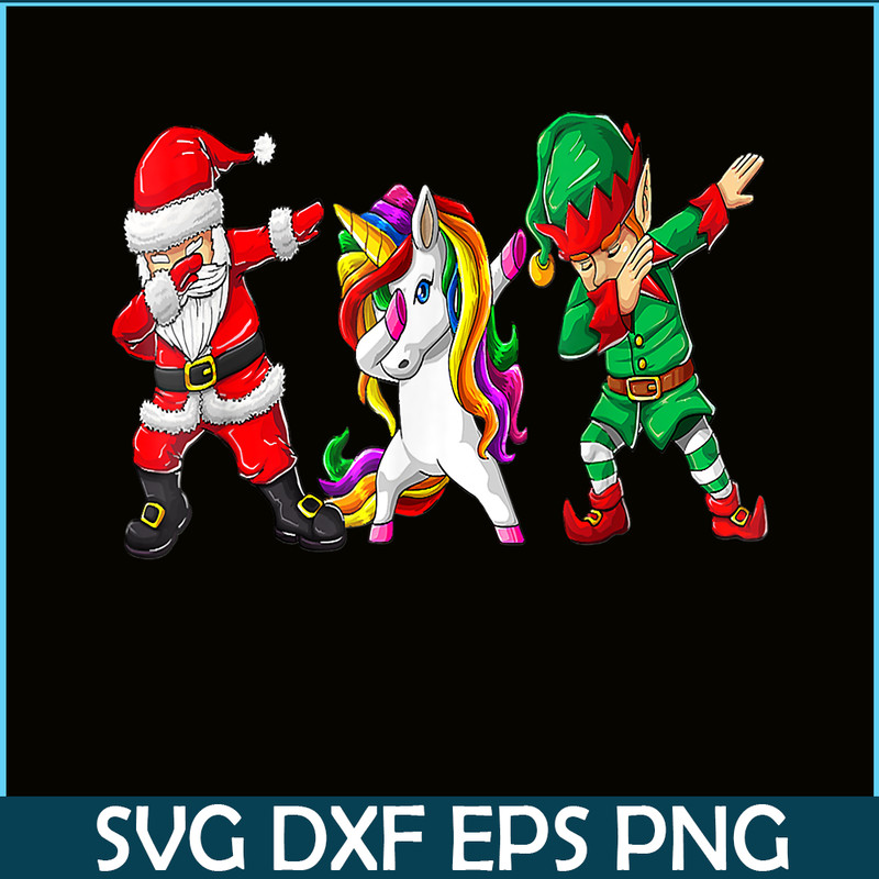 PNG14102353-Dabbing Santa Elf Unicorn Christmas Kids Boys Men Xmas Gifts T-Shirt Png.png