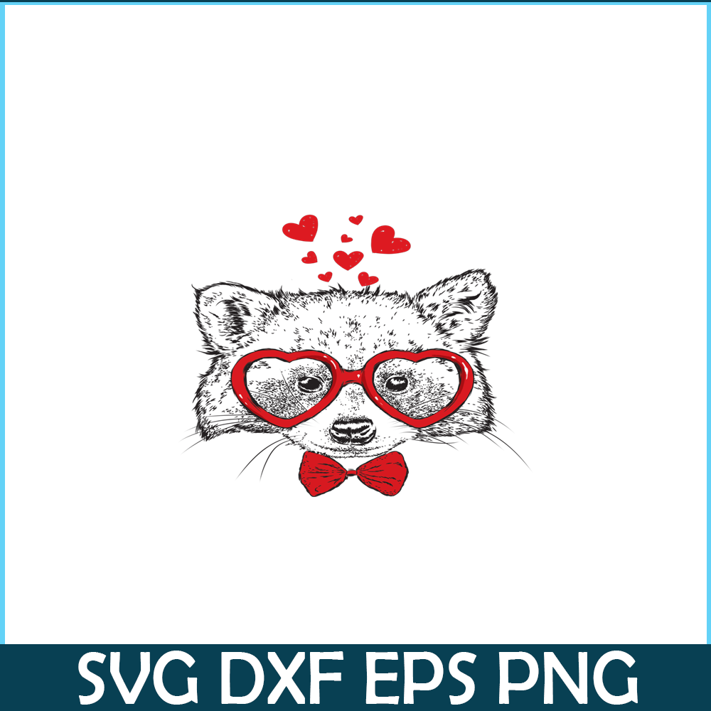VLT21102348-Racoon Sunglasses PNG, Funny Valentine PNG, Valentine Holidays PNG.png