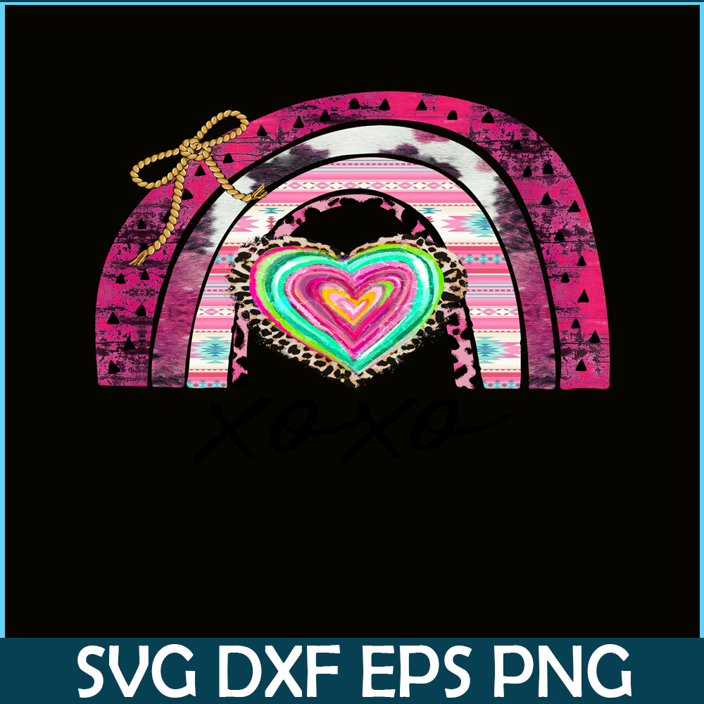 VLT21102392-XOXO Rainbow PNG, Sweet Valentine PNG, Valentine Holidays PNG.png