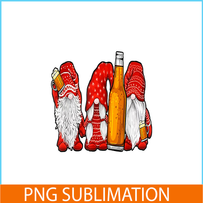 BEER28102334-Santa Gnomes Drinking Beer PNG Christmas Beer PNG Christmas Party PNG.png