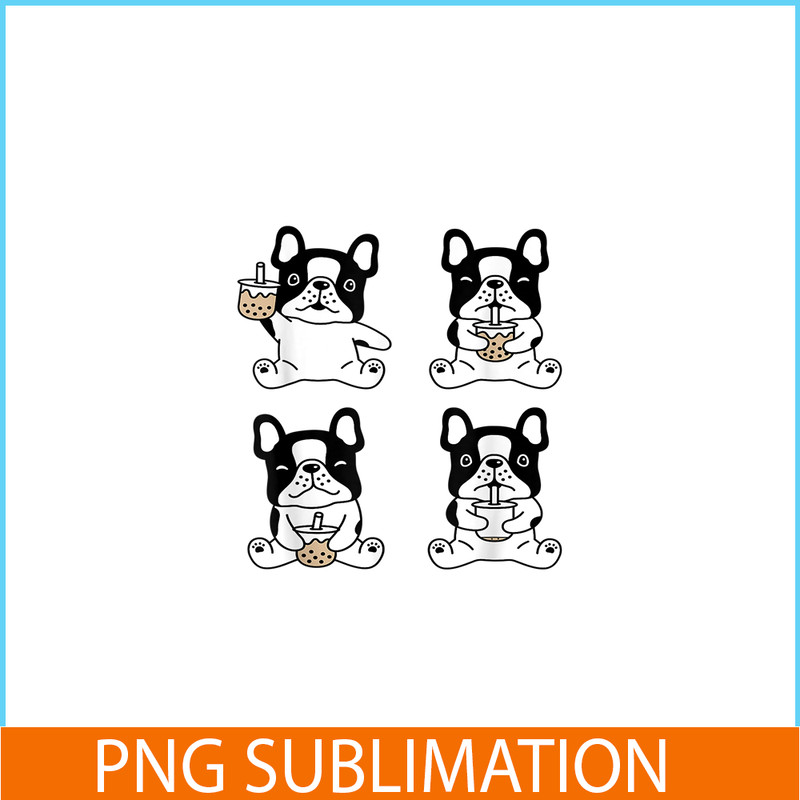 HL161023169-Kawaii French Bulldog Bubble Tea PNG, Frenchie Bulldog PNG, French Dog Artwork PNG.png