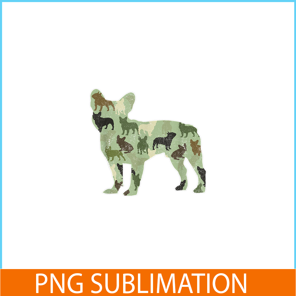 HL16102337-French Bulldog Camo PNG, Dog Camouflage PNG, Bulldog Mascot PNG.png