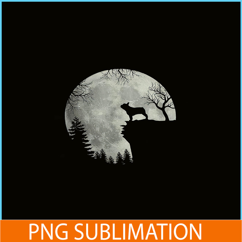 HL16102345-French Bulldog Dog And Moon PNG, Halloween Bulldog PNG, Bulldog Mascot PNG.png