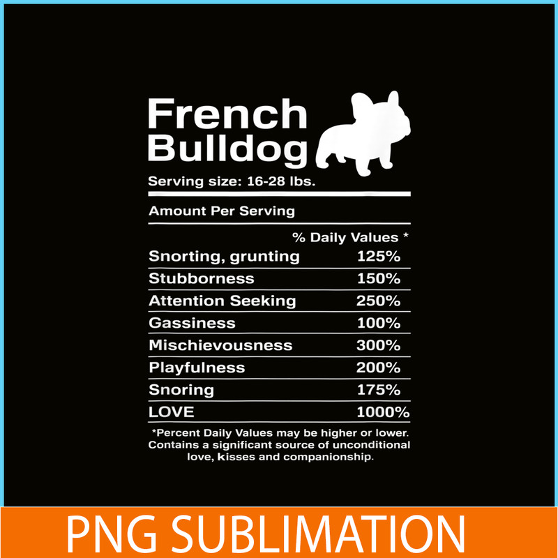 HL16102350-French Bulldog Facts Nutrition PNG, Frenchie Dog Lover PNG,Bulldog Mascot PNG.png