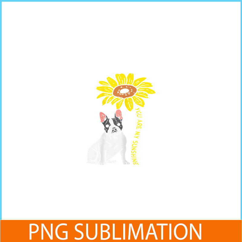 HL16102391-French Bulldog Sunflower PNG, Frenchie Dog Lover PNG, French Dog Artwork PNG.png