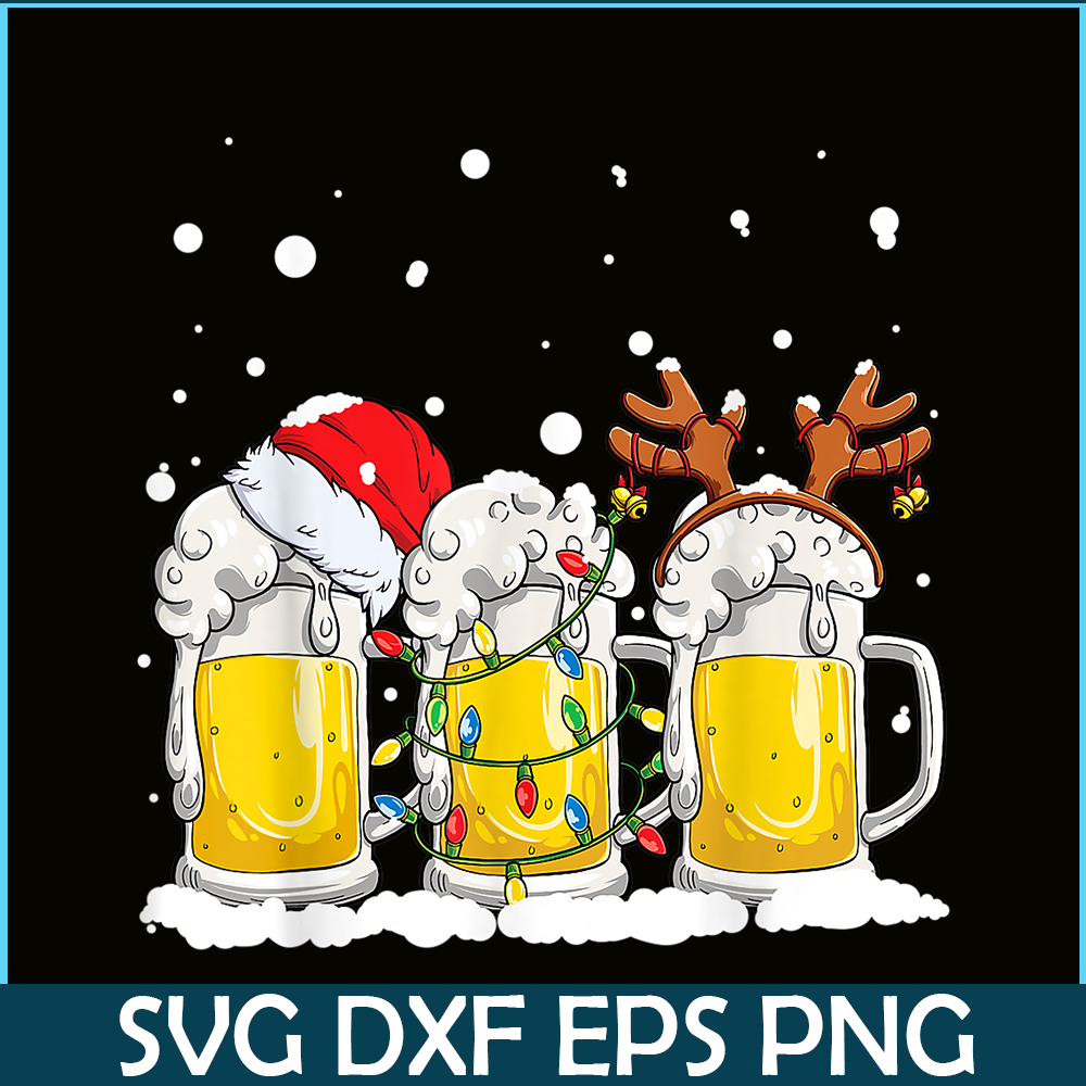 BEER28102305-Beer Christmas PNG Mug Santa Reinbeer PNG Xmas lights PNG.png
