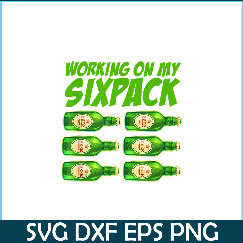 BEER28102379-Working On My Six Pack PNG Funny Beer Gym Gift PNG Beer And Gym PNG.png