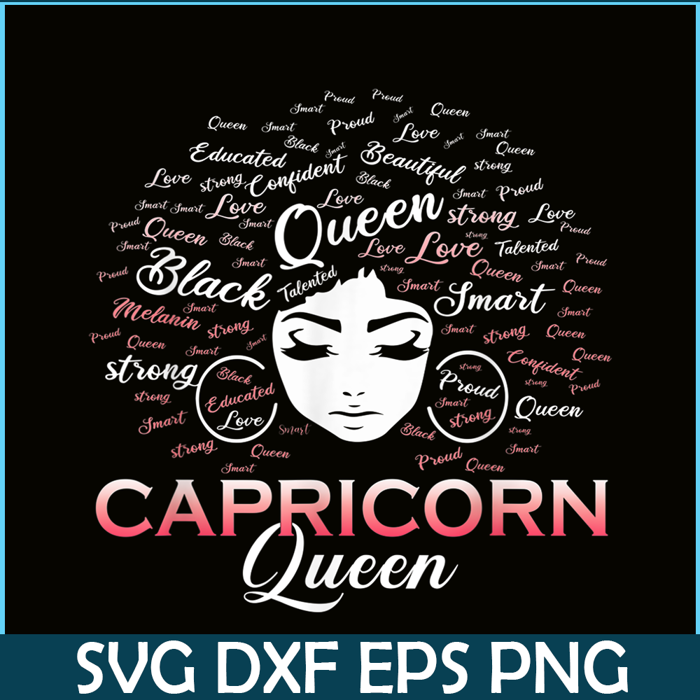 CPB28102306-Black Women PNG Capricorn Queen PNG January Birthday PNG.png