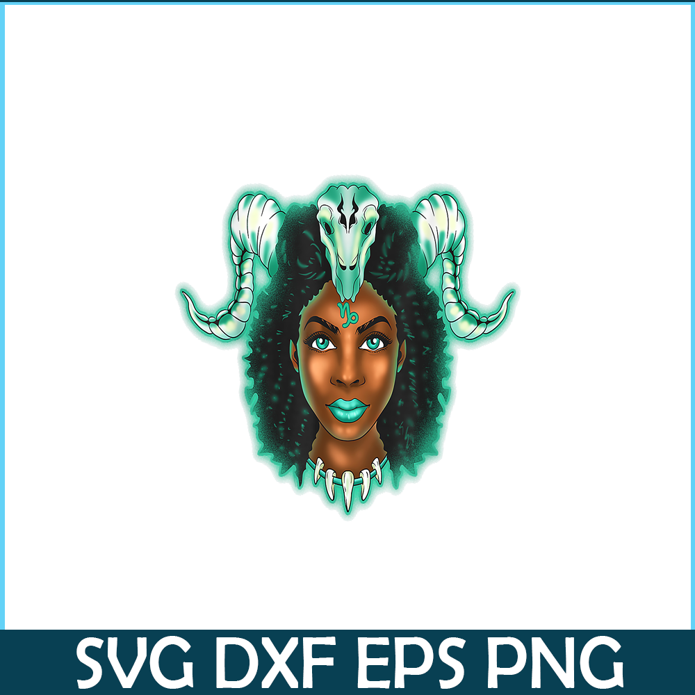 CPB28102347-Capricorn Zodiac PNG Black Girl PNG Magic Astrology Melanin PNG.png