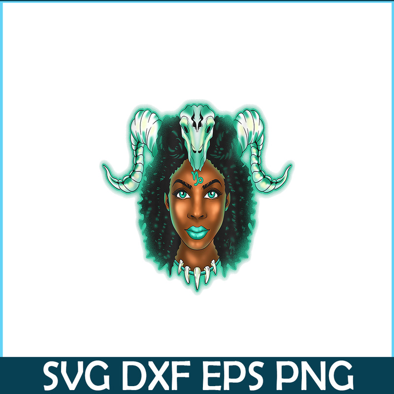CPB28102347-Capricorn Zodiac PNG Black Girl PNG Magic Astrology Melanin PNG.png