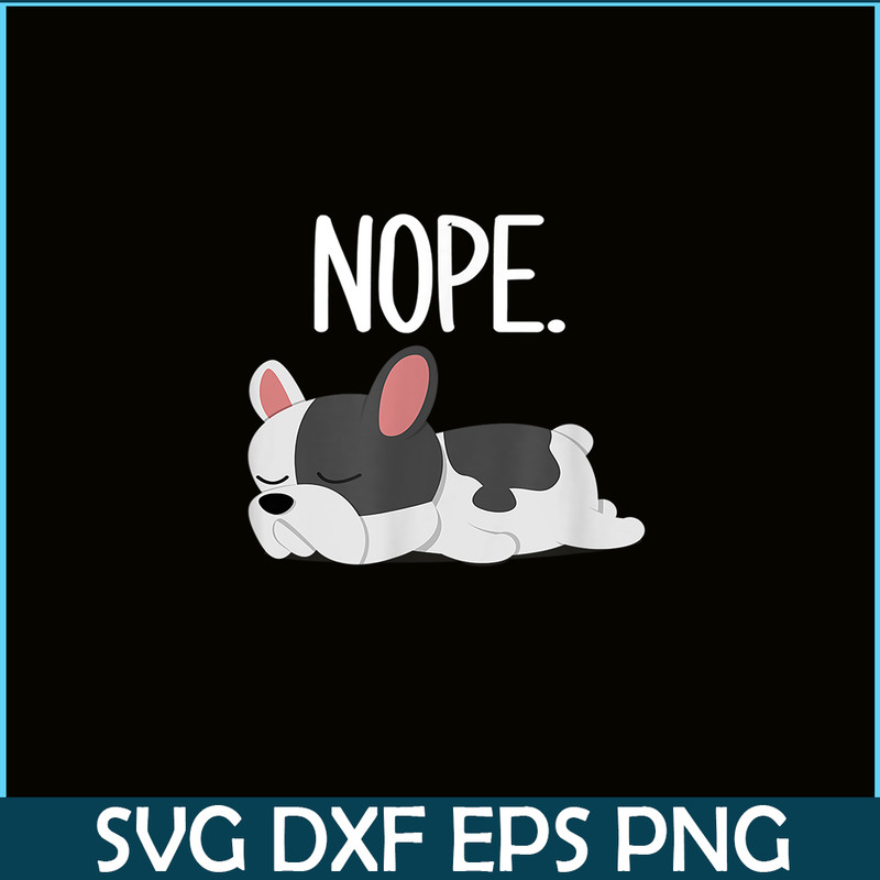 HL161023182-Nope Sleepy French Bulldog PNG, Frenchie Bulldog PNG, French Dog Artwork PNG.png