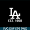 MLB011223137-LA Dodgers EST 1958 Text SVG, Major League Baseball SVG, MLB Lovers SVG MLB011223137.png