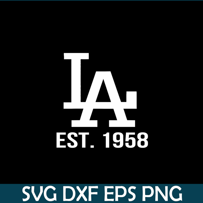 MLB011223137-LA Dodgers EST 1958 Text SVG, Major League Baseball SVG, MLB Lovers SVG MLB011223137.png