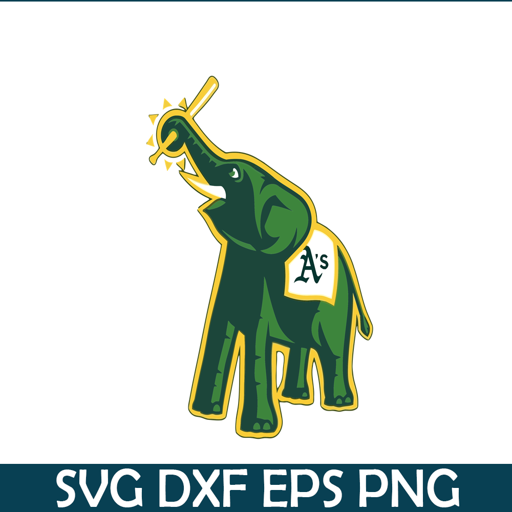 MLB204122345-Oakland Athletics The Green Elephant SVG, Major League Baseball SVG, Baseball SVG MLB204122345.png