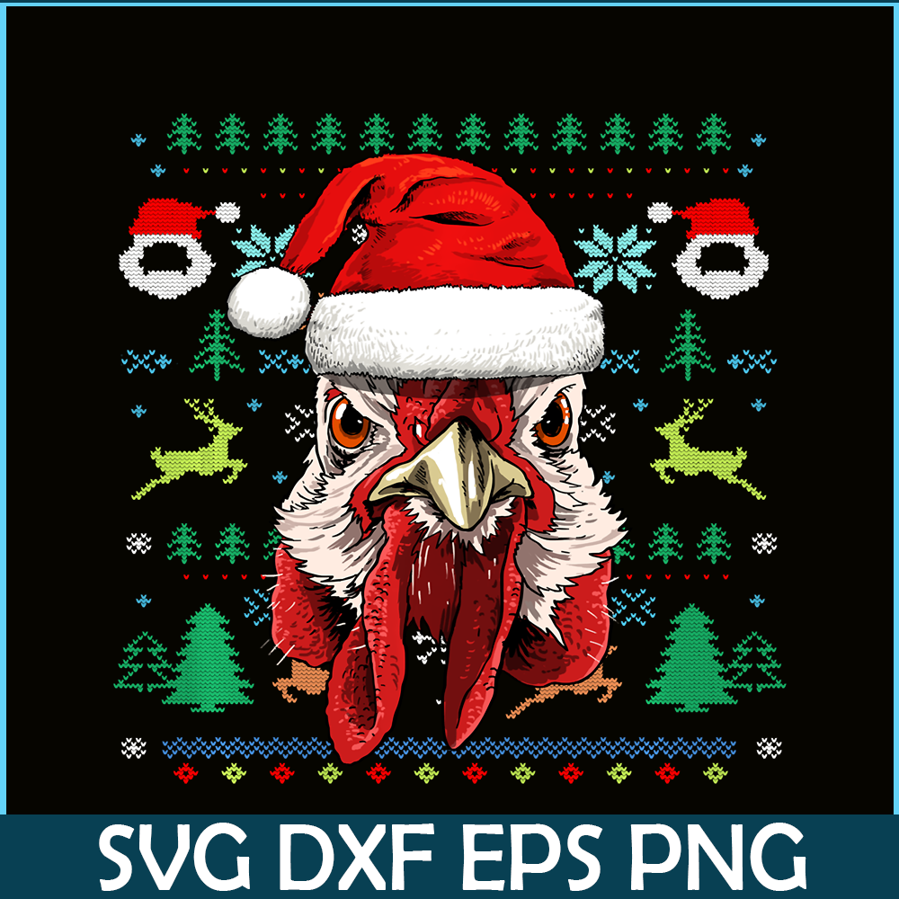 PNG141023126-Chicken Ugly Christmas Santa Hat Xmas Gifts Kids Boys Girls Sweatshirt Png.png